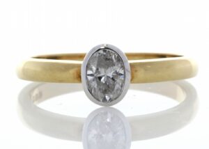 18ct Single Stone Oval Cut Diamond Ring 0.50 Carats