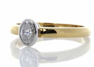 18ct Single Stone Oval Cut Diamond Ring 0.50 Carats