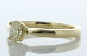 18ct Yellow Gold Single Stone Oval Cut Diamond Ring 0.42