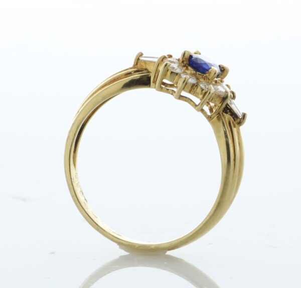 18ct Yellow Gold Oval Cut Sapphire And Diamond Ring (S0.45) 0.30