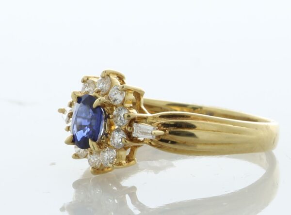 18ct Yellow Gold Oval Cut Sapphire And Diamond Ring (S0.45) 0.30 - Image 4