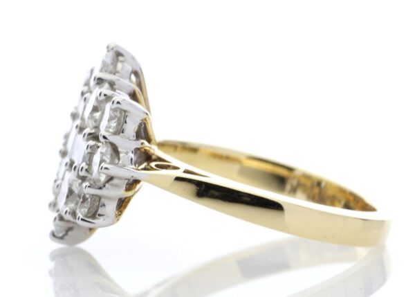 18ct Yellow Gold Boat Shape Cluster Diamond Ring 3.00 Carats - Image 3