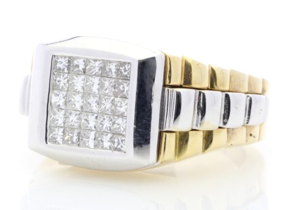 18ct Yellow Gold Gents Diamond Signet Ring 1.25 Carats - Image 2