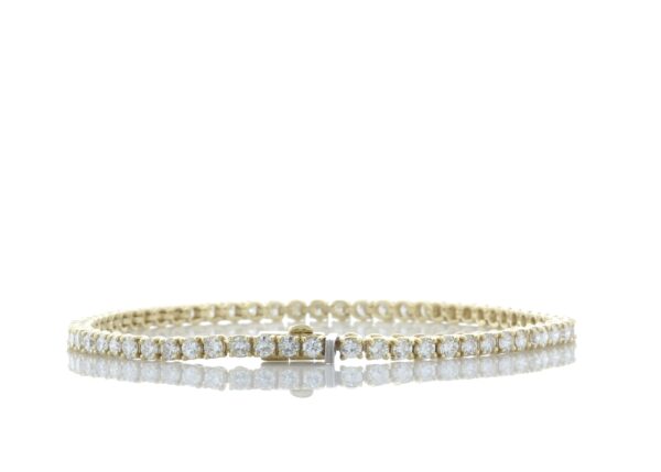 18ct Yellow Gold Tennis Diamond Bracelet 3.85 Carats - Image 2