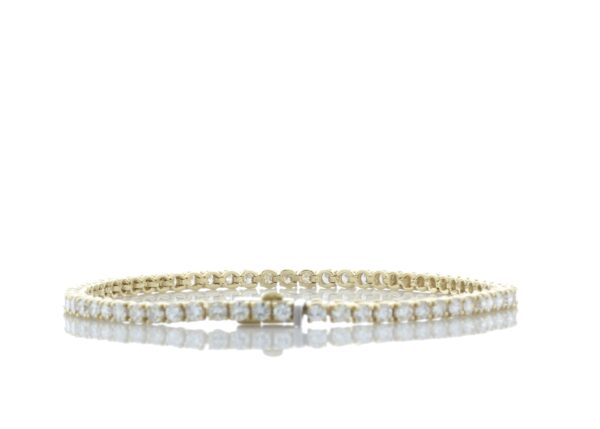 18ct Yellow Gold Tennis Diamond Bracelet 3.85 Carats - Image 3