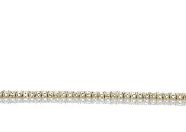 18ct Yellow Gold Tennis Diamond Bracelet 3.85 Carats - Image 4