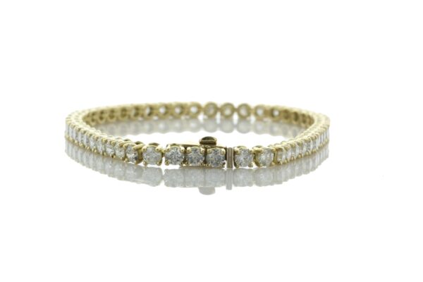 18ct Yellow Gold Tennis Diamond Bracelet 6.90 Carats - Image 4