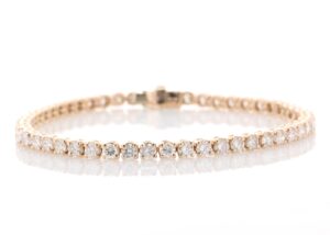 18ct Rose Gold Tennis Diamond Bracelet 5.43 Carats