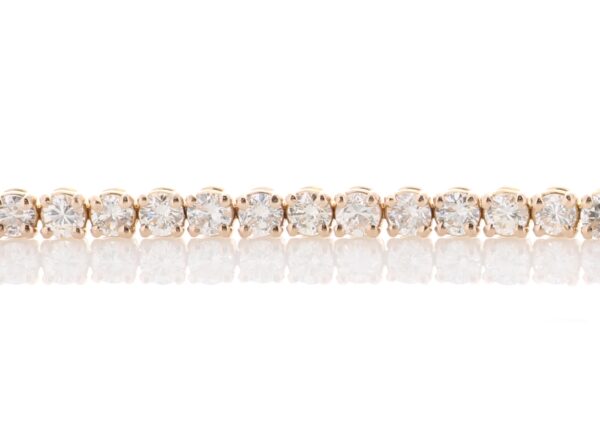 18ct Rose Gold Tennis Diamond Bracelet 5.43 Carats - Image 2