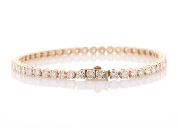 18ct Rose Gold Tennis Diamond Bracelet 5.43 Carats - Image 3