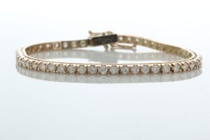 18ct Rose Gold Tennis Diamond Bracelet 5.44