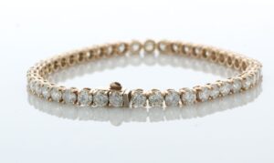 18ct Rose Gold Tennis Diamond Bracelet 10.01