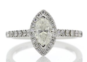 18ct White Gold Single Stone Diamond Ring (0.71) 1.10 Carats