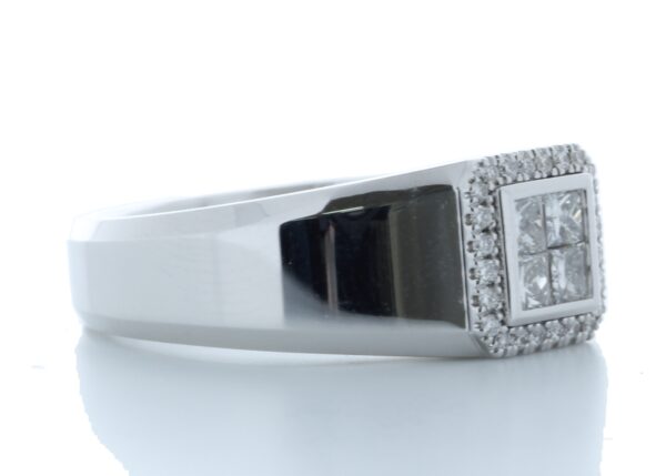 18ct White Gold Single Stone with halo Illusion Set Diamond Ring 0.50 Carats - Image 4