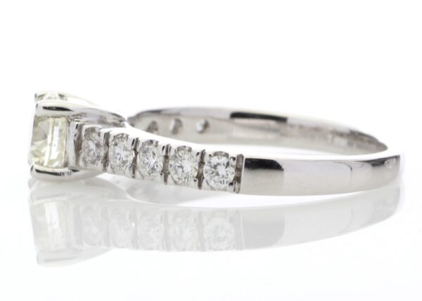 18ct White Gold Single Stone Claw Set With Stone Set Shoulders Diamond Ring 0.61 Carats - Image 3