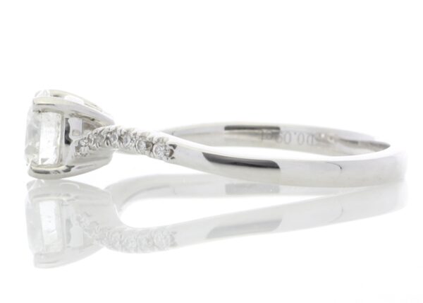 18ct White Gold Single Stone Ring With Diamond Set Shoulders (0.64) 0.73 Carats - Image 3