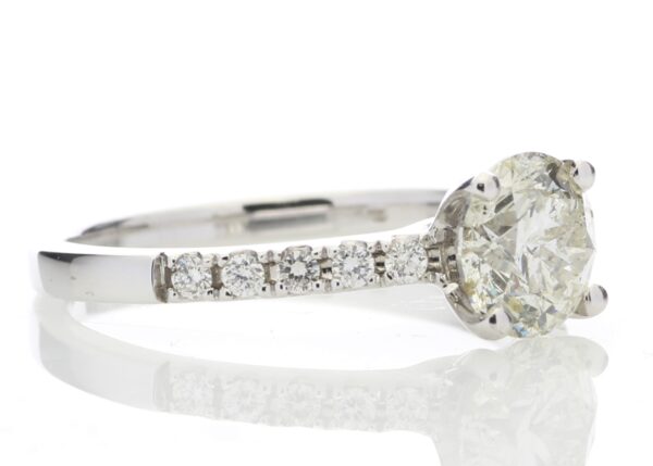 18ct White Gold Single Stone With Stone Set Shoulders Diamond Ring (1.25) 1.45 Carats - Image 4