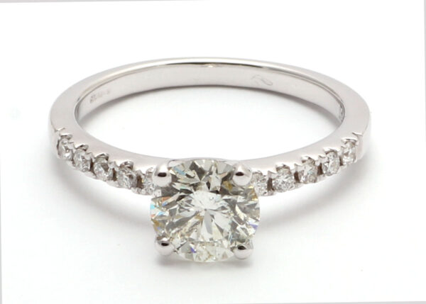 18ct White Gold Single Stone With Stone Set Shoulders Diamond Ring (1.25) 1.45 Carats - Image 5