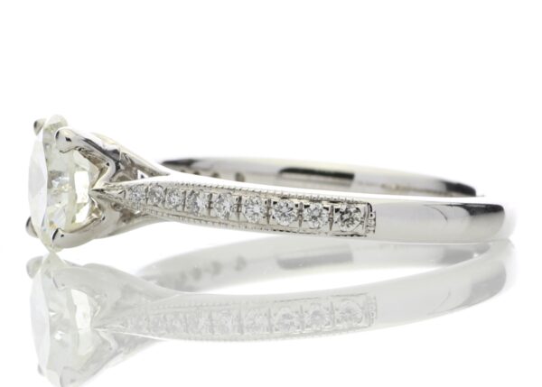 18ct White Gold Single Stone Diamond Ring With Stone Set Shoulders (1.02) 1.15 Carats - Image 3