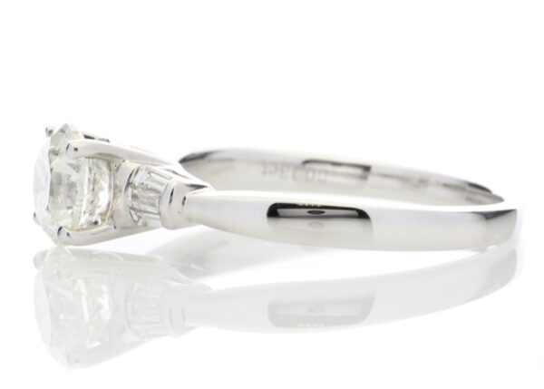 18ct White Gold Single Stone Diamond Ring With Baguette (1.02) 1.15 Carats - Image 3