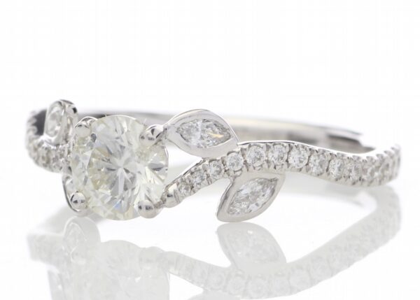 18ct White Gold Single Stone Diamond Ring With Stone Set Shoulders (0.55) 0.91 Carats - Image 2