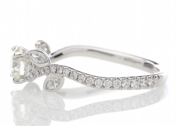 18ct White Gold Single Stone Diamond Ring With Stone Set Shoulders (0.55) 0.91 Carats - Image 3