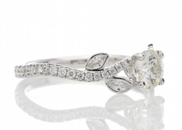 18ct White Gold Single Stone Diamond Ring With Stone Set Shoulders (0.55) 0.91 Carats - Image 4