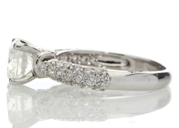 18ct White Gold Single Stone Claw Set With Stone Set Shoulders Diamond Ring (1.08) 1.58 Carats - Image 3