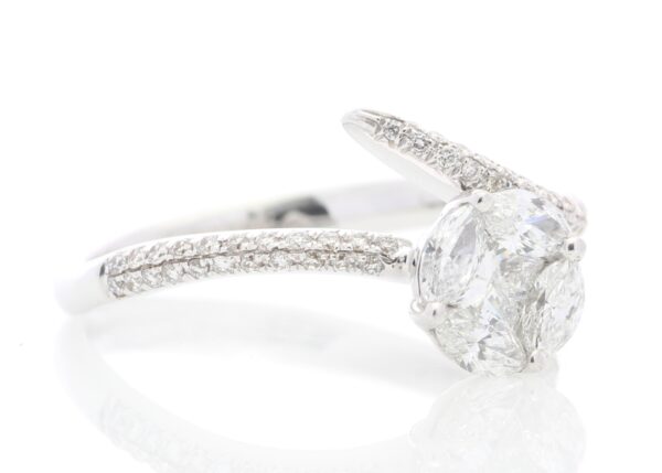 18ct White Gold Single Stone Look With Stone Set Shoulders Diamond Ring 1.17 Carats - Image 4