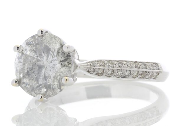 18ct White Gold Single Stone Claw Set With Stone Set Shoulders Diamond Ring (2.65) 3.00 Carats - Image 2