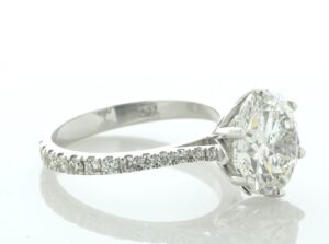 18ct White Gold Single Stone Prong Set With Stone Set Shoulders Diamond Ring 5.12