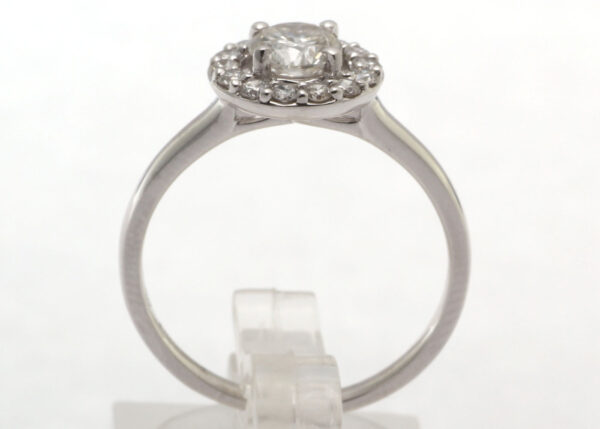 18ct White Gold Single Stone With Halo Setting Ring (0.58) 0.86 Carats - Image 6