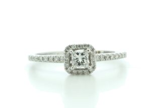 18ct White Gold Halo Set Diamond Ring 0.33 Carats