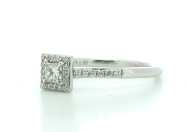 18ct White Gold Halo Set Diamond Ring 0.38 Carats - Image 2