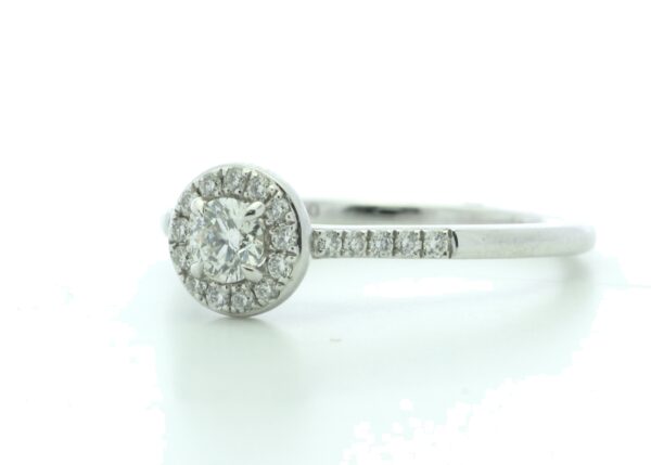 18ct White Gold Halo Set Diamond Ring 0.38 Carats - Image 2