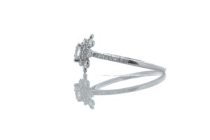 18ct White Gold Flower Halo Diamond Ring 0.76 Carats