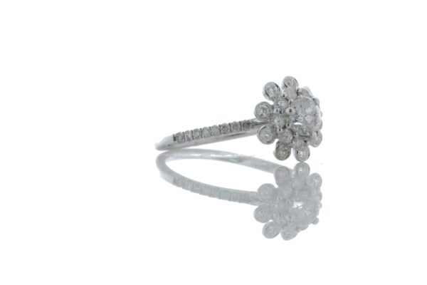 18ct White Gold Flower Halo Diamond Ring 0.76 Carats - Image 4