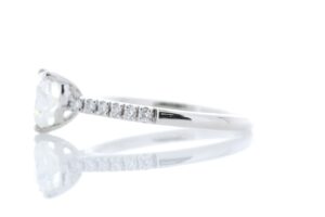 18ct White Gold Single Stone Heart Cut  With Stone Set Shoulders Diamond Ring (1.00) 1.17