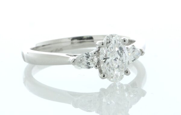 18ct White Gold Three Stone Oval Cut Diamond Ring (0.70) 1.00 Carats - Image 3