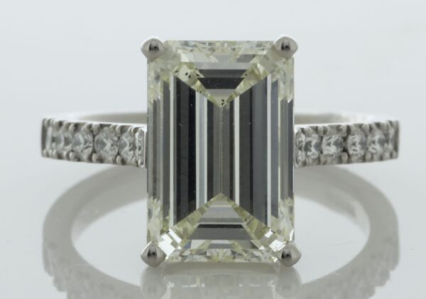 18ct White Gold Single Stone Emerald Cut Diamond Ring (D5.00) 5.35