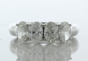 18ct White Gold Four Stone Oval Diamond Ring 1.50