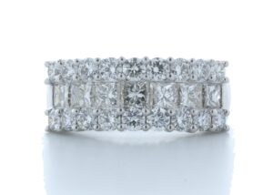 18ct White Gold Claw Set Semi Eternity Diamond Ring 2.43 Carats