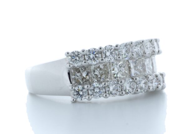 18ct White Gold Claw Set Semi Eternity Diamond Ring 2.43 Carats - Image 4