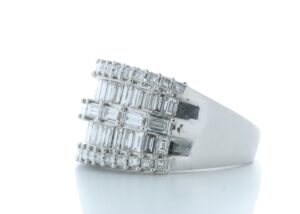 18ct White Gold Illusion Set Semi Eternity Diamond Ring 2.35 Carats