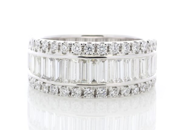 18ct White Gold Channel Set Semi Eternity Diamond Ring 2.12 Carats