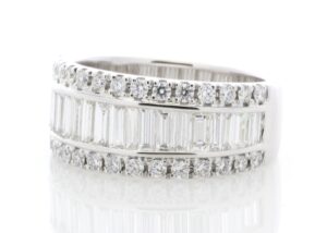 18ct White Gold Channel Set Semi Eternity Diamond Ring 2.12 Carats