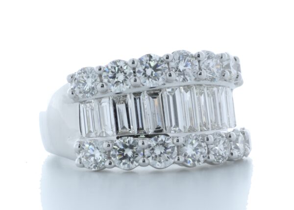 18ct White Gold Channel Set Semi Eternity Diamond Ring 2.97 Carats - Image 4