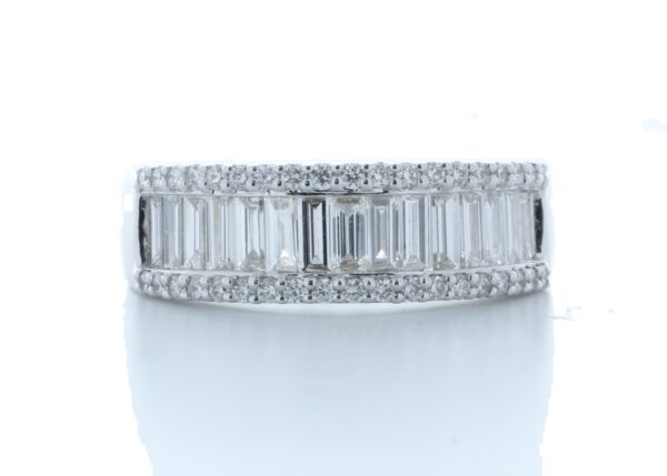 18ct White Gold Channel Set Semi Eternity Diamond Ring 1.07 Carats