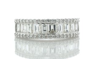 18ct White Gold Channel Set Semi Eternity Diamond Ring 1.37