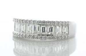 18ct White Gold Channel Set Semi Eternity Diamond Ring 1.37